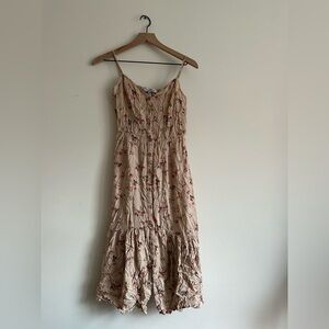 Mimi Chica Beige Floral Midi Dress
